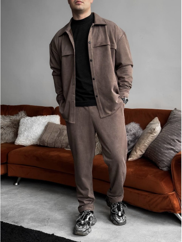 Замшевий oversize костюм