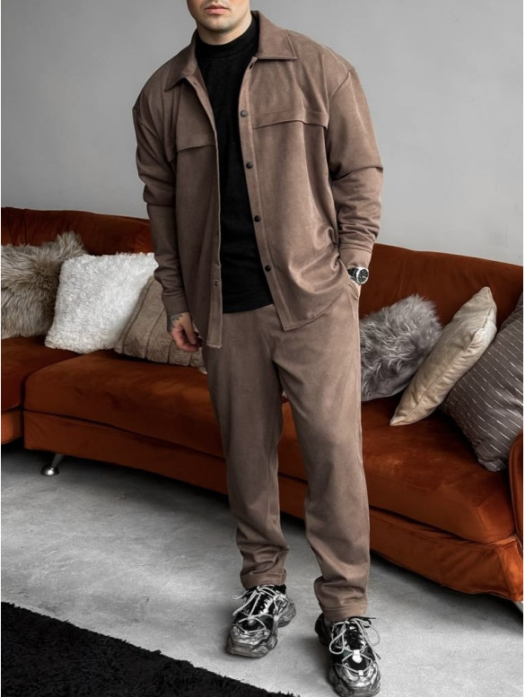 Замшевий oversize костюм