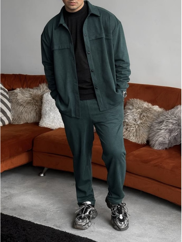 Замшевий oversize костюм
