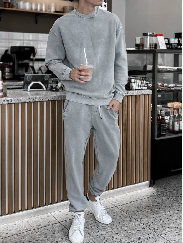 Oversize костюм з вивареної тканини