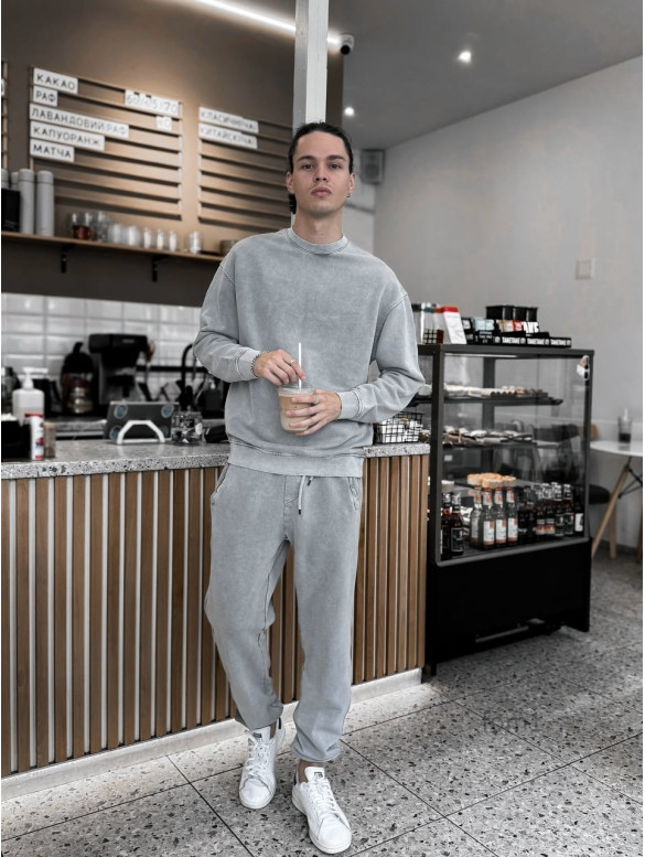 Oversize костюм з вивареної тканини