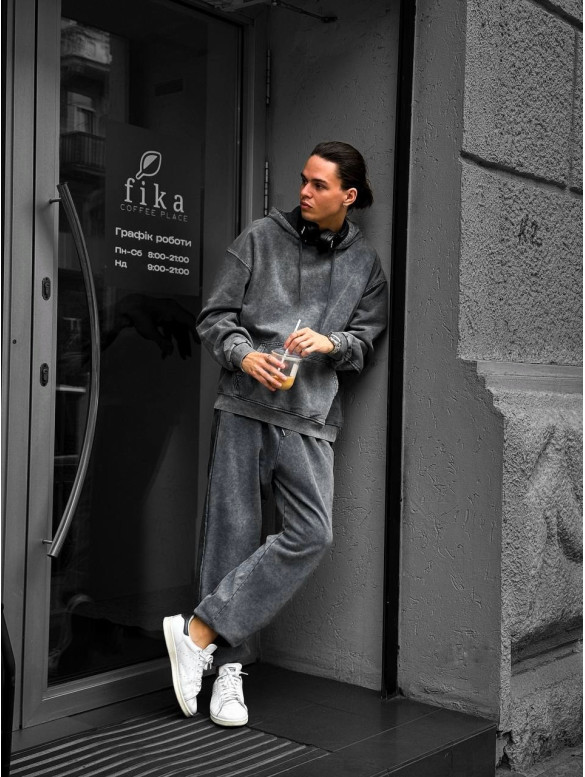 Oversize костюм з вивареної тканини