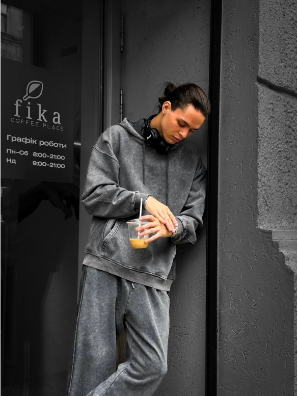 Oversize костюм з вивареної тканини