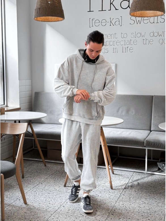 Oversize костюм з вивареної тканини