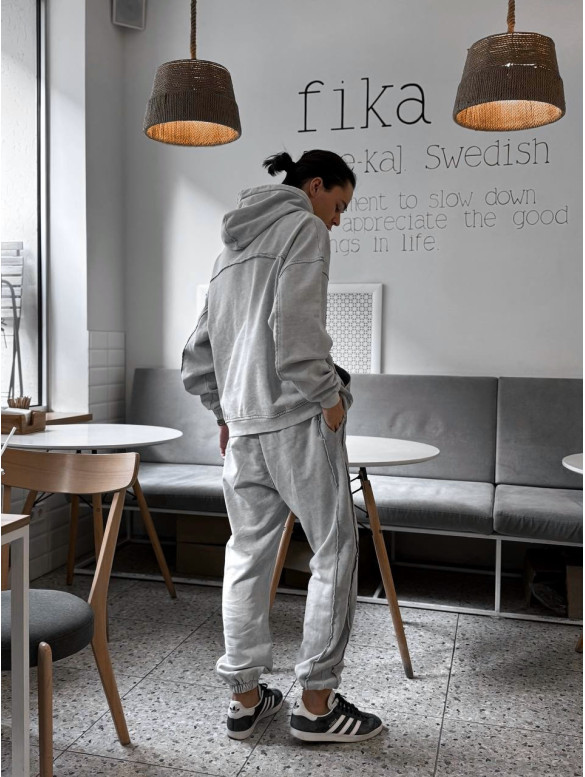 Oversize костюм з вивареної тканини