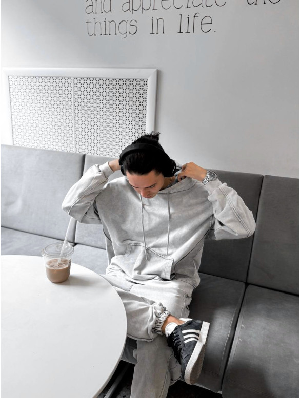 Oversize костюм з вивареної тканини