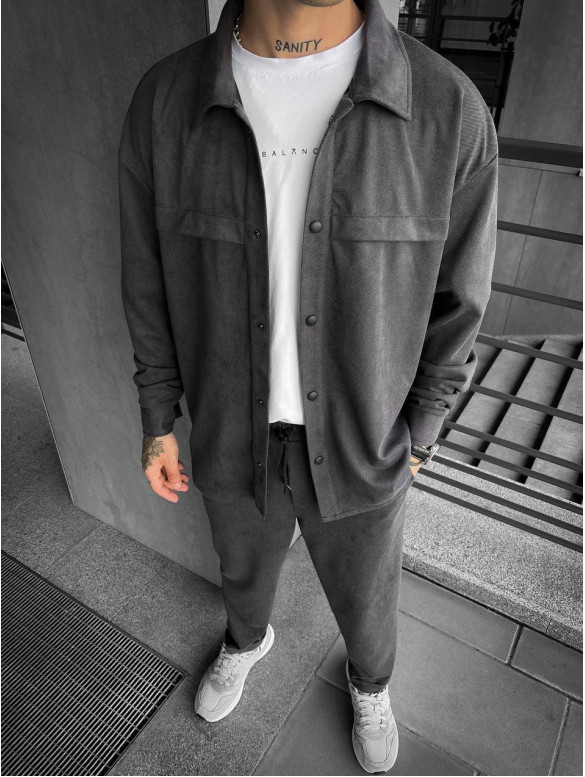 Замшевий oversize костюм