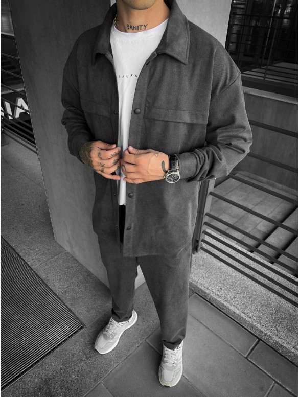 Замшевий oversize костюм