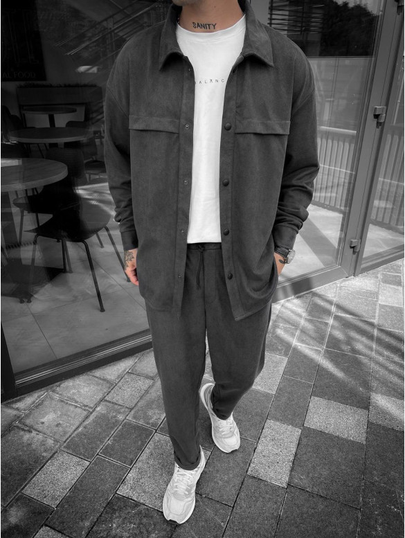 Замшевий oversize костюм