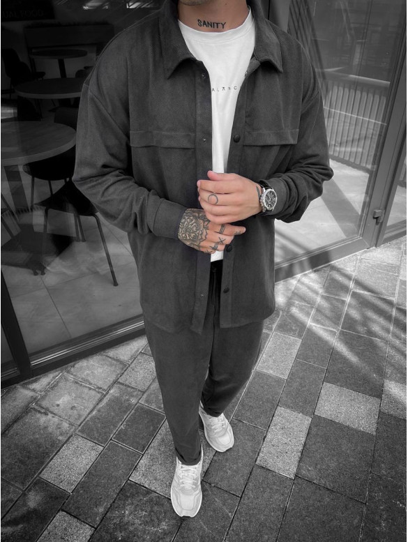 Замшевий oversize костюм