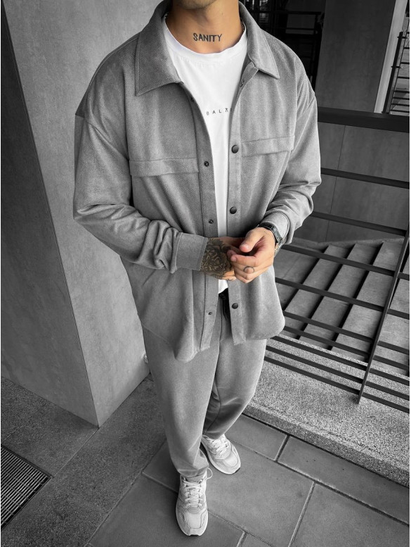 Замшевий oversize костюм