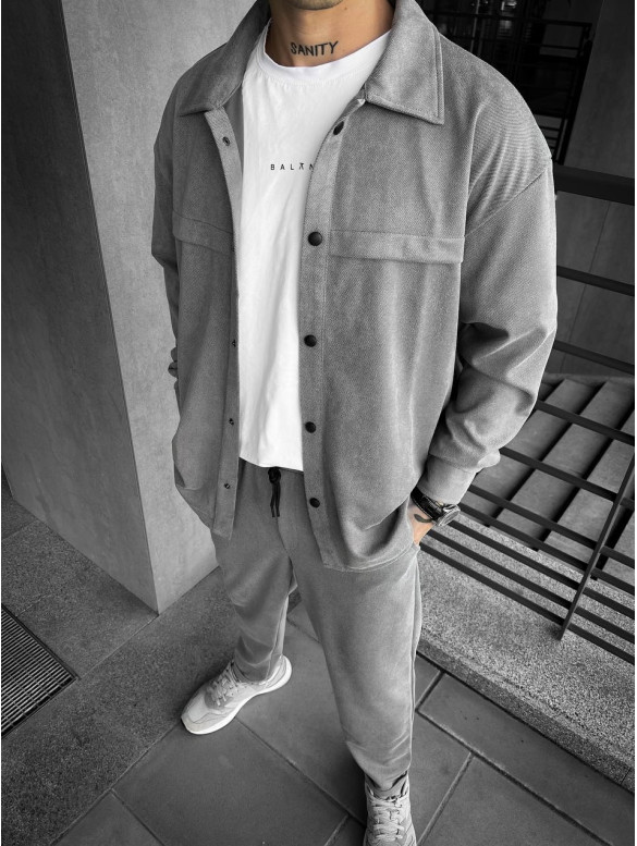 Замшевий oversize костюм