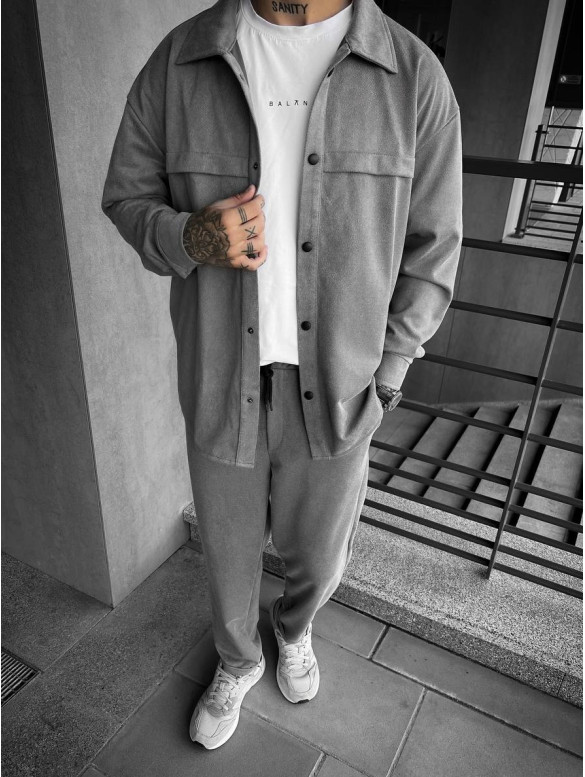 Замшевий oversize костюм