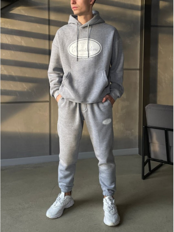 Oversize костюм на флісі з принтом