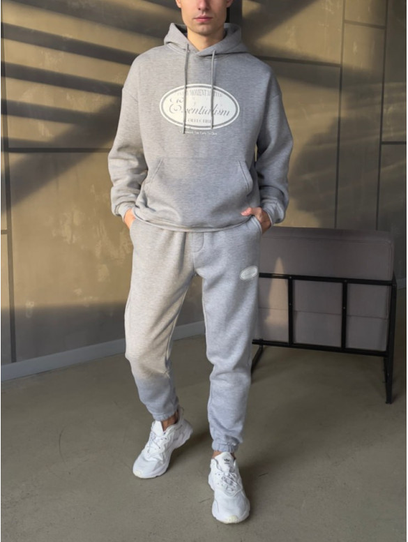 Oversize костюм на флісі з принтом