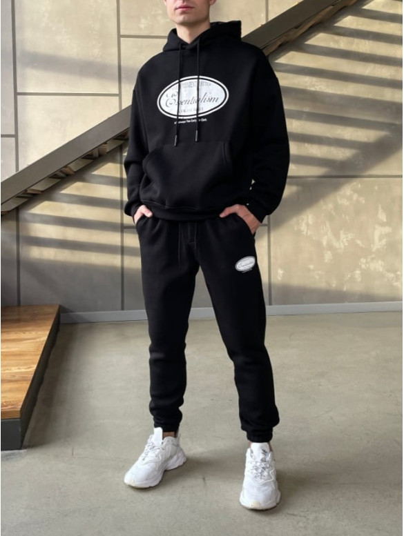 Oversize костюм на флісі з принтом