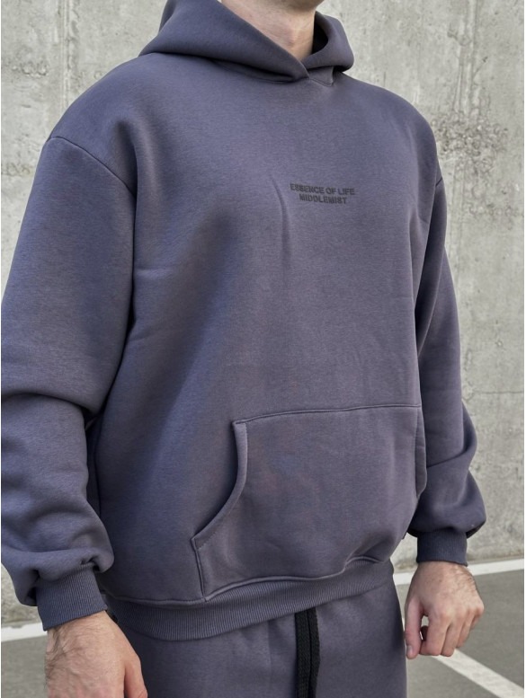 Oversize костюм на флісі з надписом