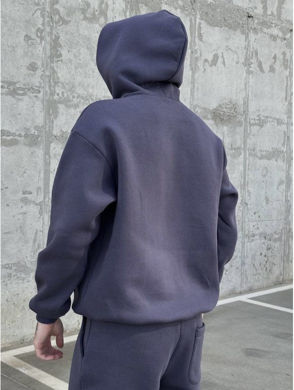 Oversize костюм на флісі з надписом