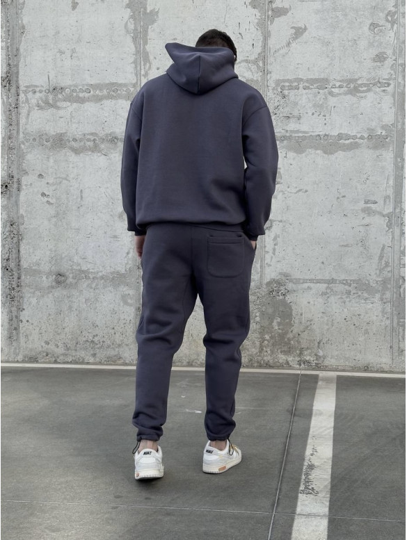Oversize костюм на флісі з надписом