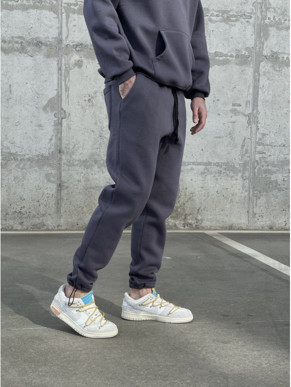 Oversize костюм на флісі з надписом