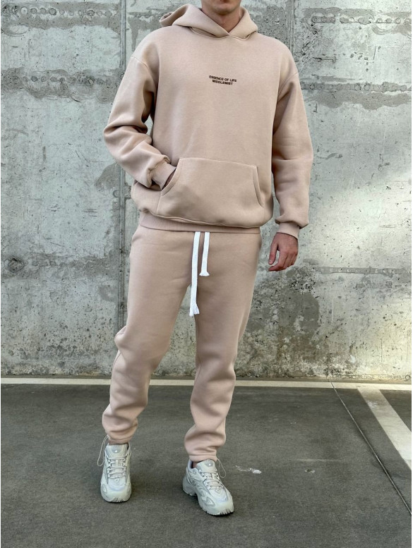Oversize костюм на флісі з надписом