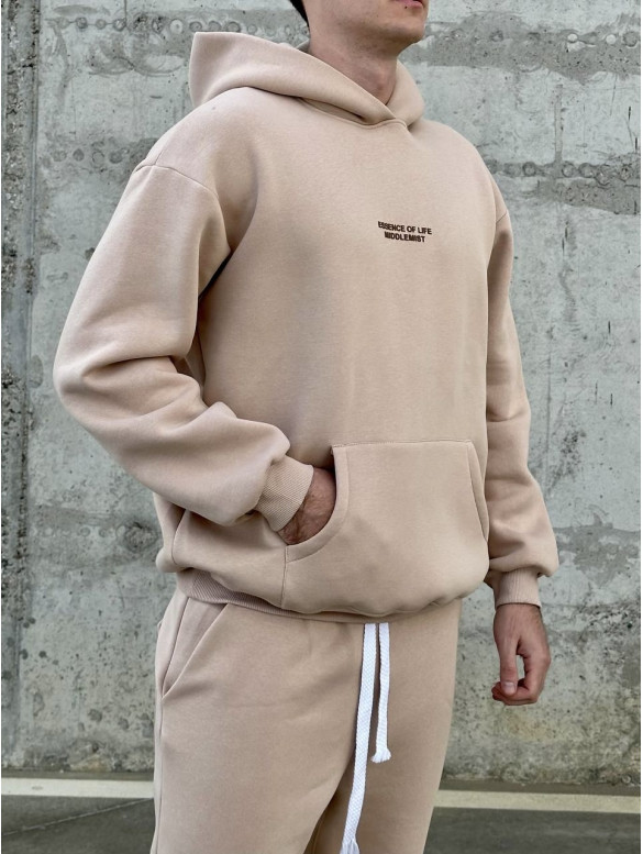 Oversize костюм на флісі з надписом