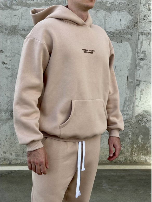 Oversize костюм на флісі з надписом