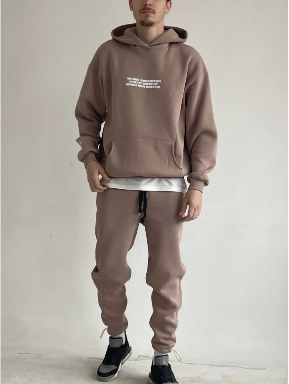 Oversize костюм на флісі з надписом