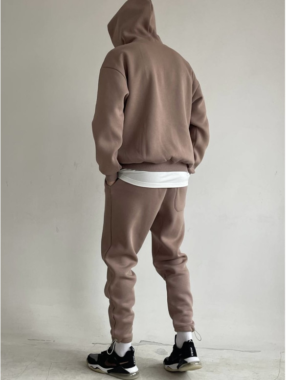 Oversize костюм на флісі з надписом