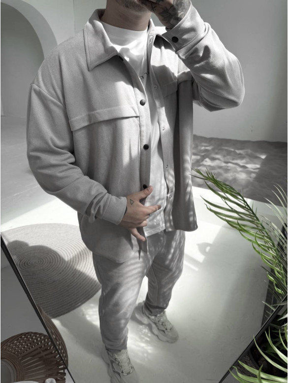 Замшевий oversize костюм