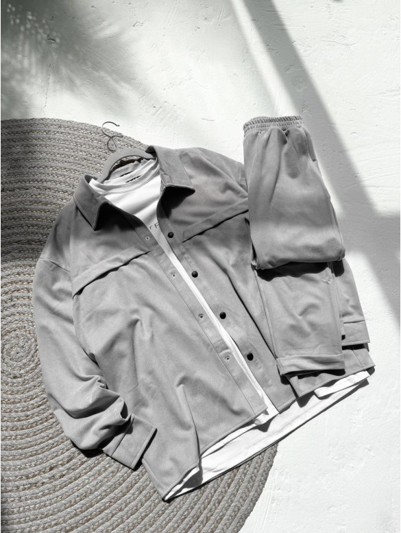 Замшевий oversize костюм