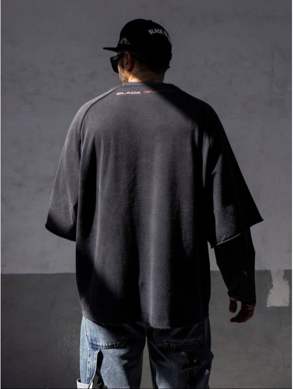Oversize світшот з імітацією футболки