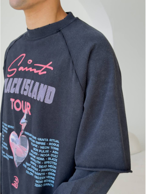 Oversize світшот з імітацією футболки