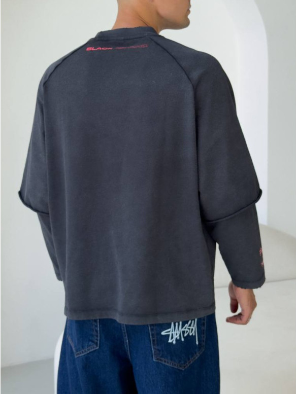 Oversize світшот з імітацією футболки