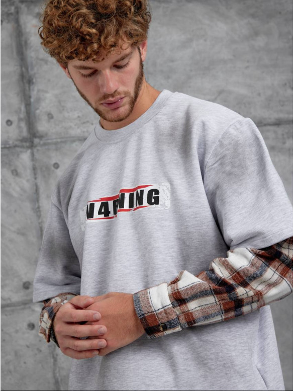 Oversize світшот з імітацією футболки
