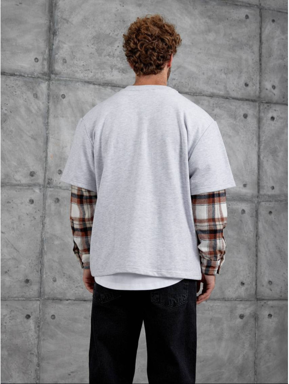 Oversize світшот з імітацією футболки