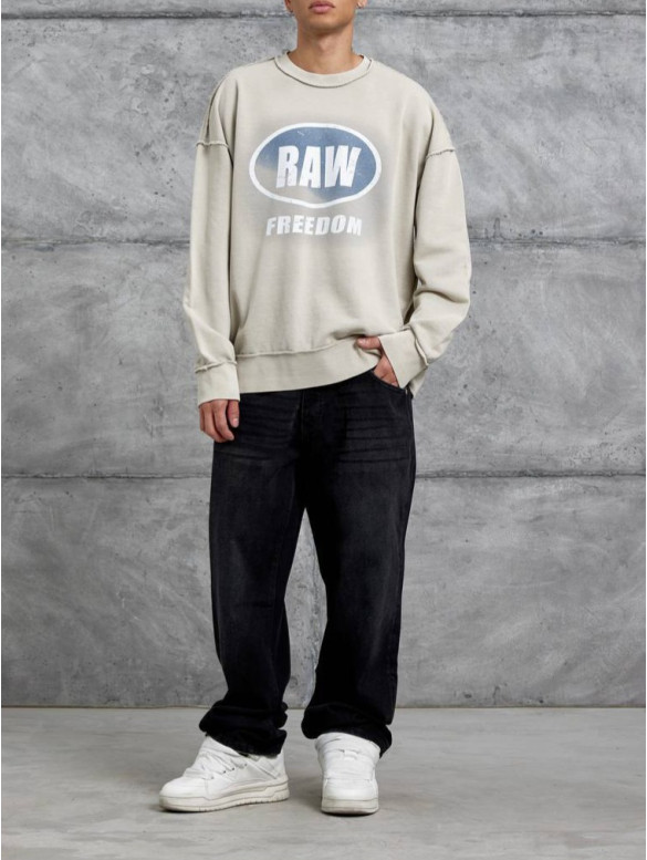 Oversize світшот з імітацією футболки
