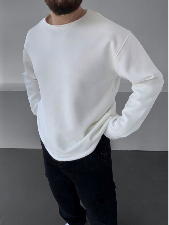 Oversize лонгслів з необробленим низом