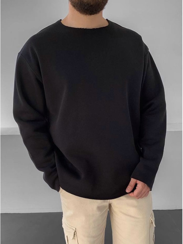 Oversize лонгслів з необробленим низом