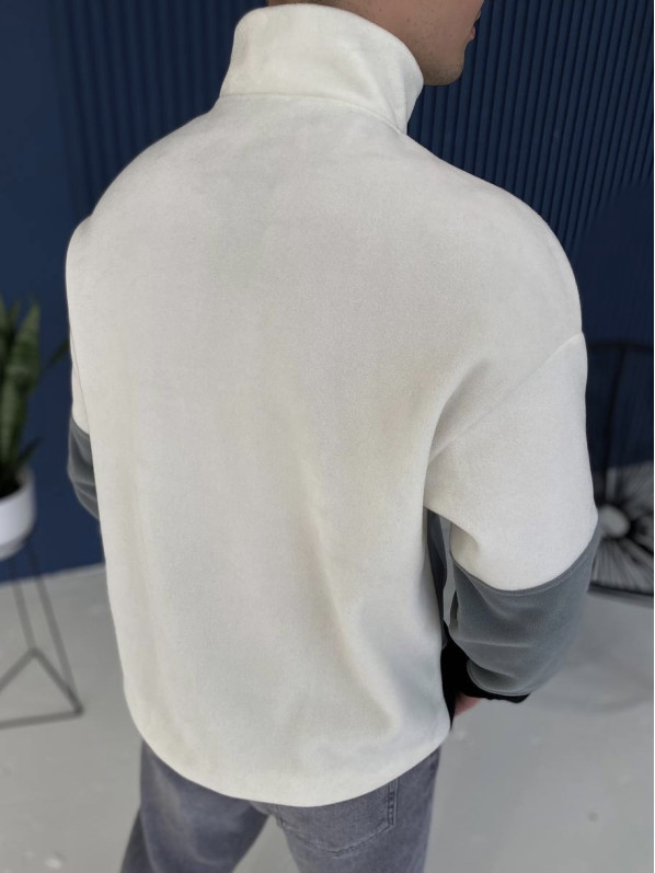 Плюшева oversize кофта із блискавкою