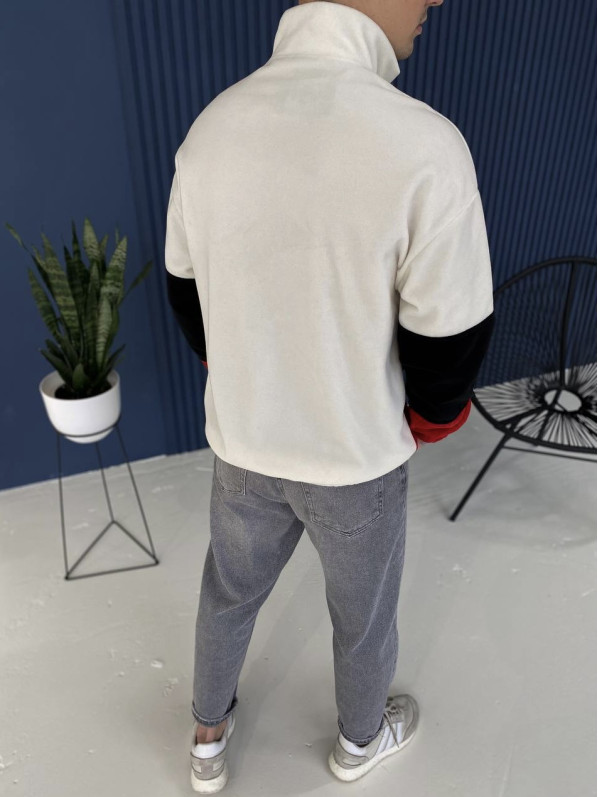 Плюшева oversize кофта із блискавкою