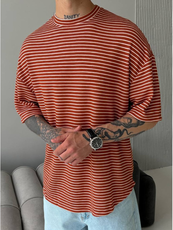 Oversize футболка у смужку
