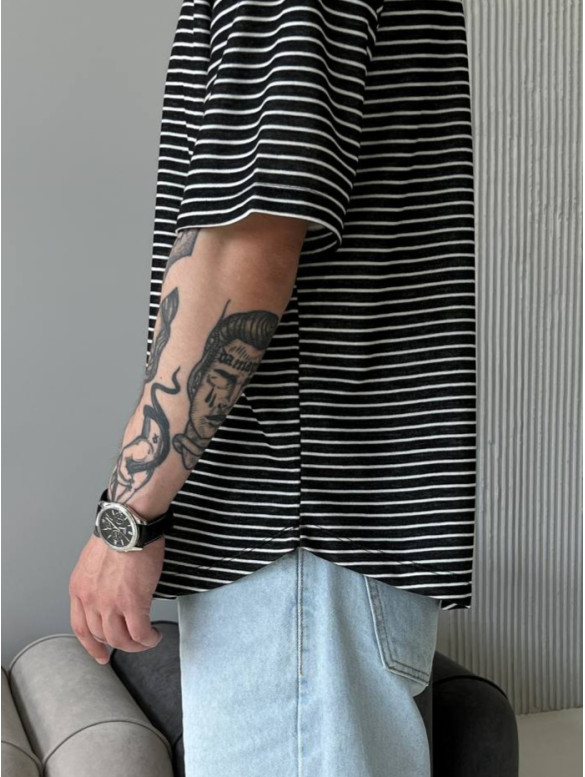 Oversize футболка у смужку