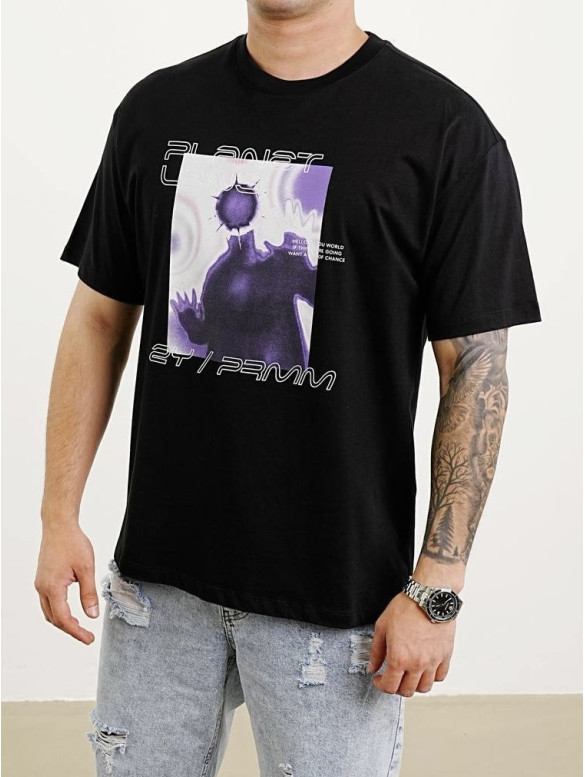 Oversize футболка з принтом