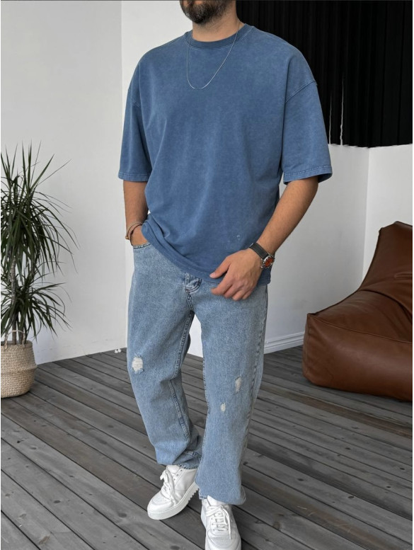 Oversize футболка з вивареної тканини