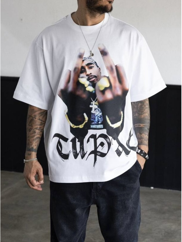 Oversize футболка з принтом