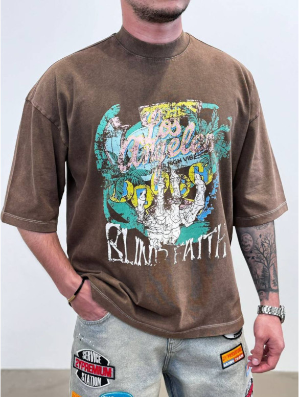 Oversize футболка з принтом