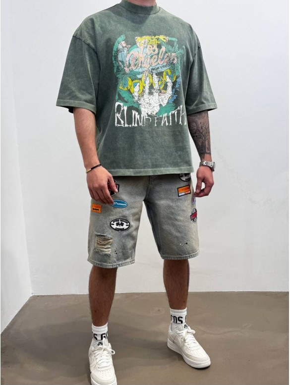 Oversize футболка з принтом