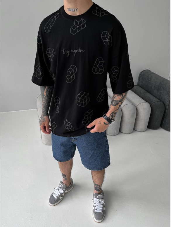 Oversize футболка з принтом