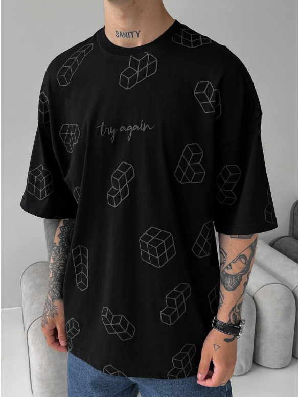 Oversize футболка з принтом